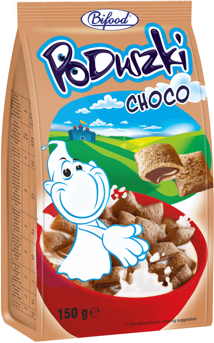 Cereal pillows with chocolate flavoured filling Bifood