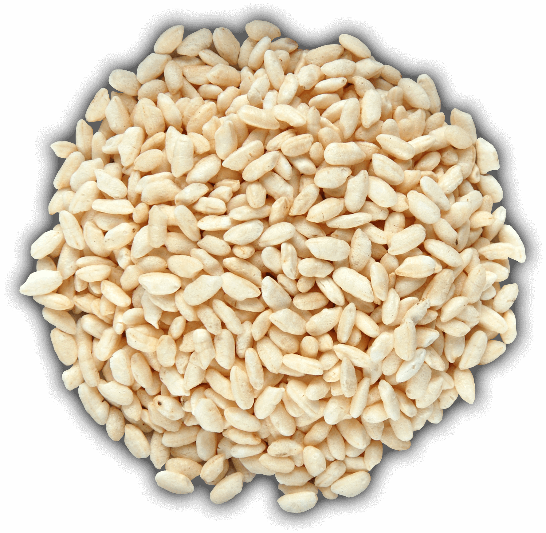 Puffed white rice