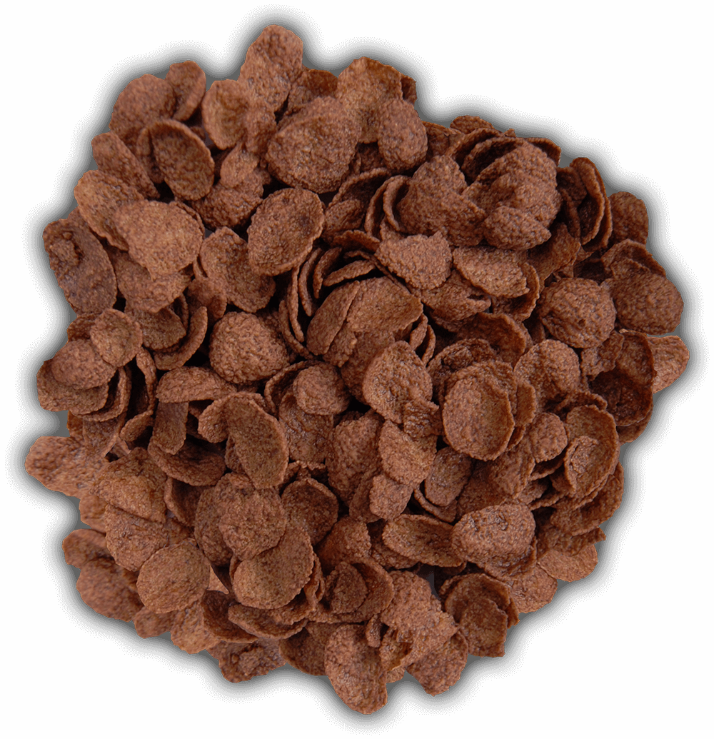 Chocolate flavoured (cocoa) cornflakes